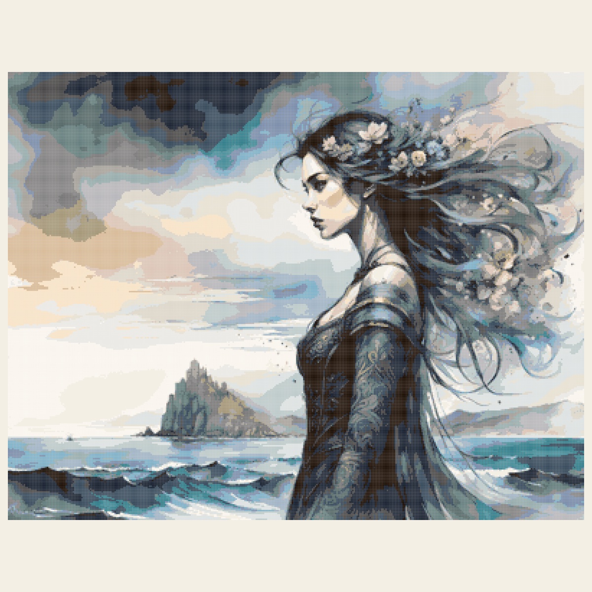 Kreuzstich-Vorlage Blossoms in the Stormwind nach Unknown