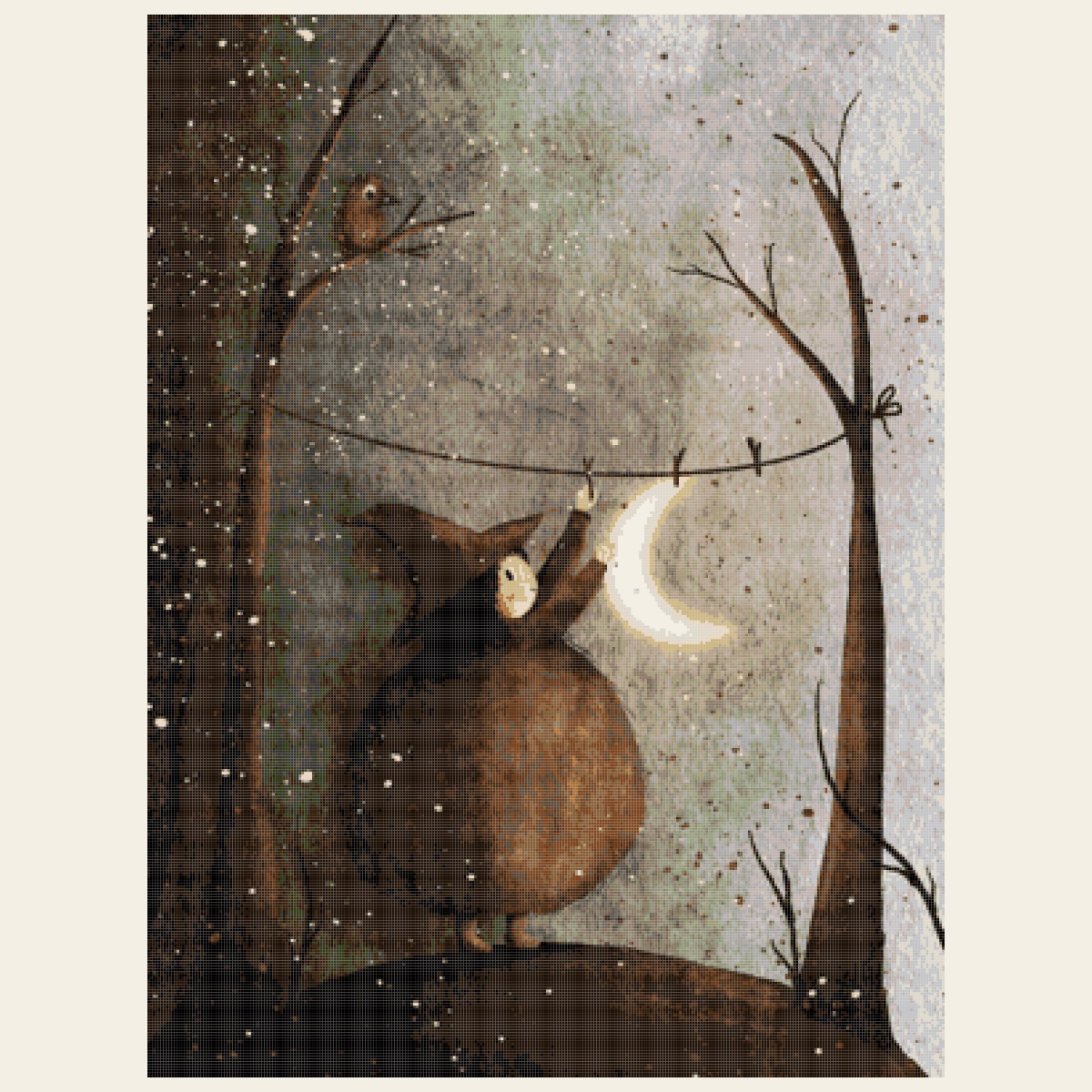 Kreuzstich-Vorlage Halloween Witch nach betidraws