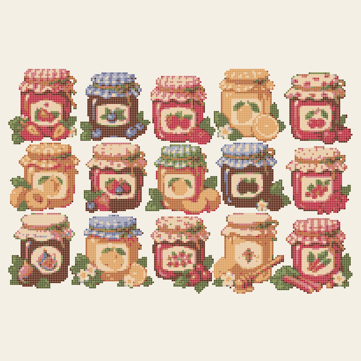 Kreuzstich-Vorlage Colorful Jam Collection nach xstitchr.com