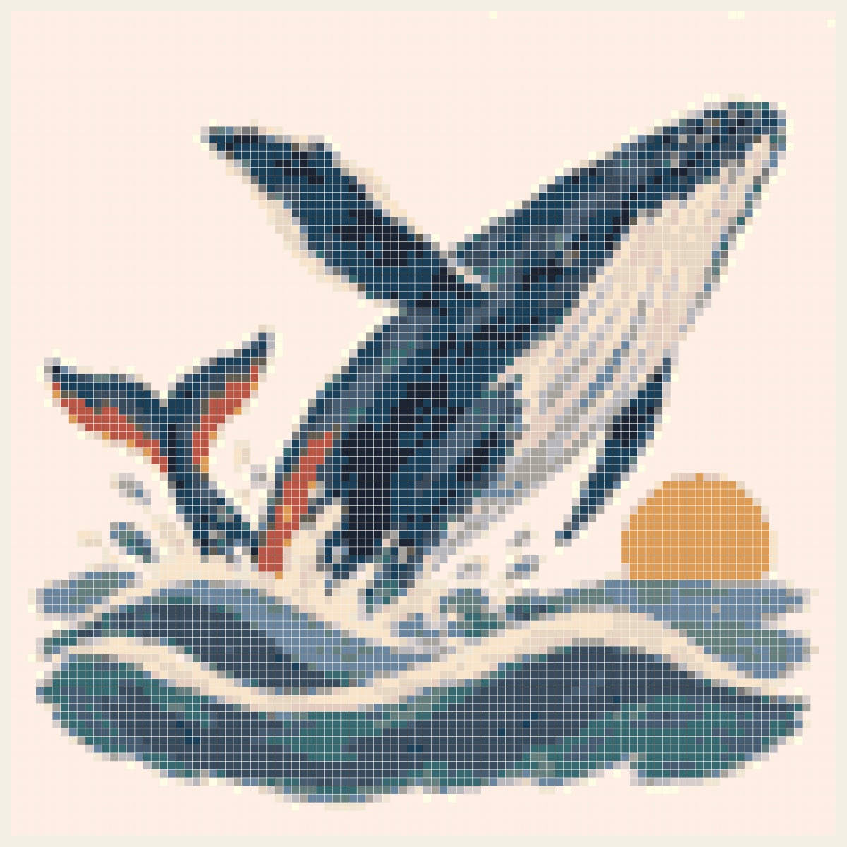 Kreuzstich-Vorlage Leap of the Ocean nach xstitchr.com