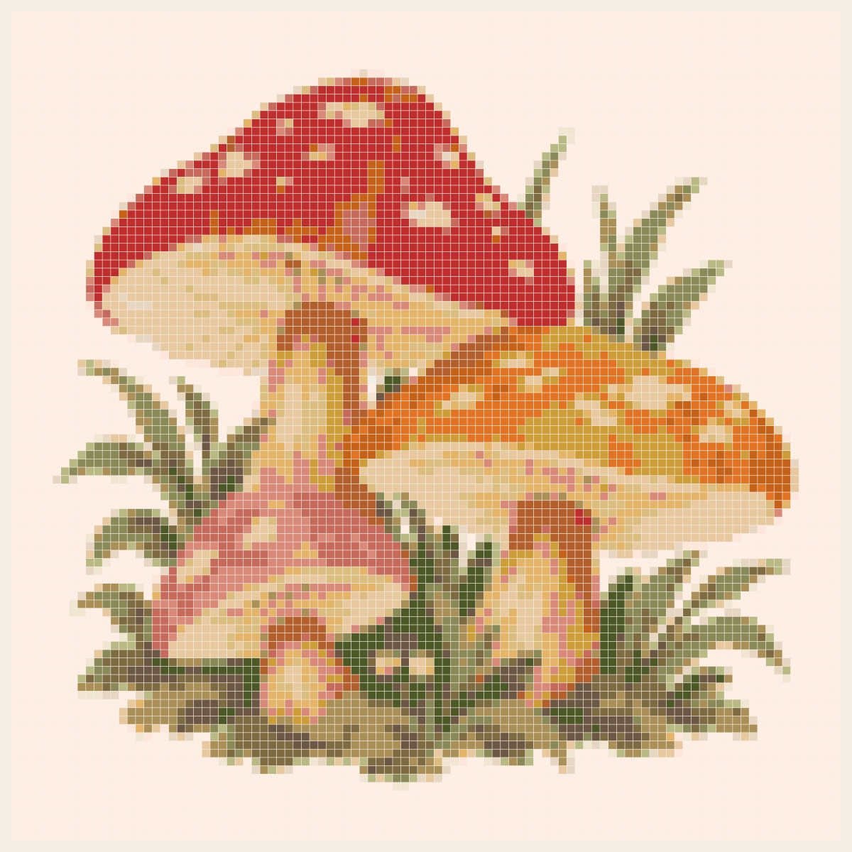 Kreuzstich-Vorlage Fly Agaric nach xstitchr.com