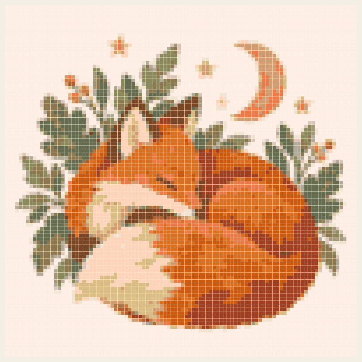 Kreuzstich-Vorlage Cozy Fox nach xstitchr.com