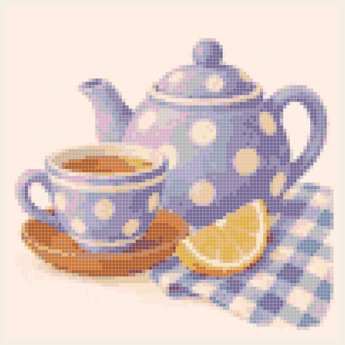 Kreuzstich-Vorlage Tea Set nach xstitchr.com