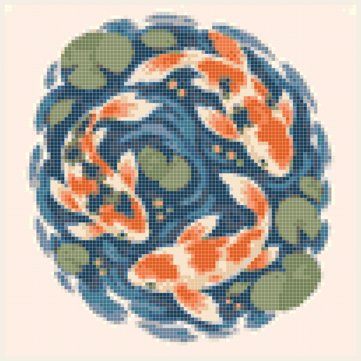 Kreuzstich-Vorlage Kois nach xstitchr.com