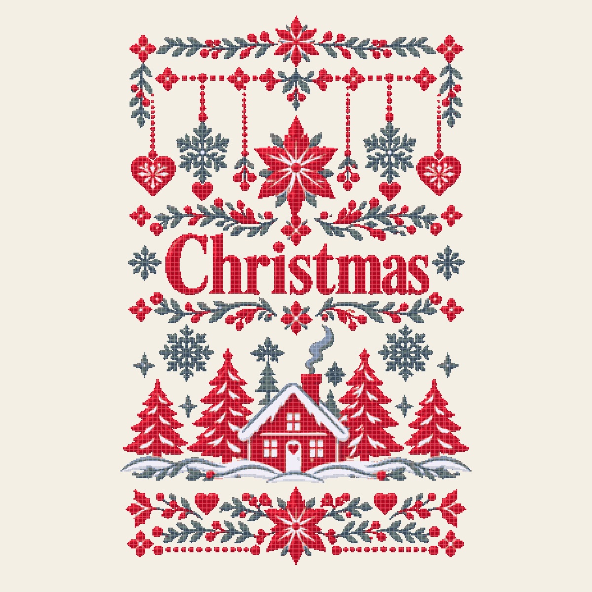 Kreuzstich-Vorlage Canadian Christmas nach xstitchr.com